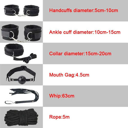 Sexy Leather BDSM Kits Plush Bondage Set for Couples Joy