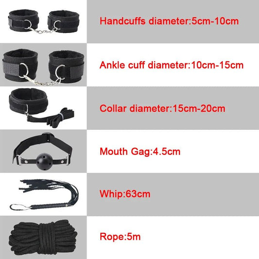 Sexy Leather BDSM Kits Plush Bondage Set for Couples Joy