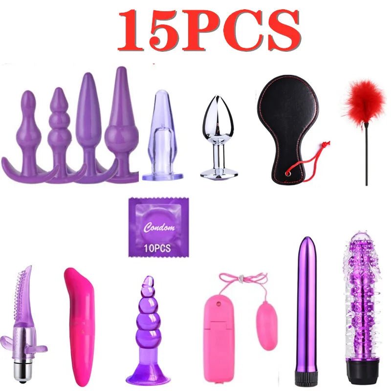 22Pcs BDSM Gear Kit Adult Handcuff Personal Toys For Couples G-Spot