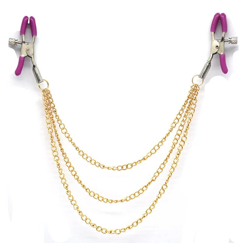 Metal Chain Nipple Clamps Clips BDSM Teasing Adult Toys
