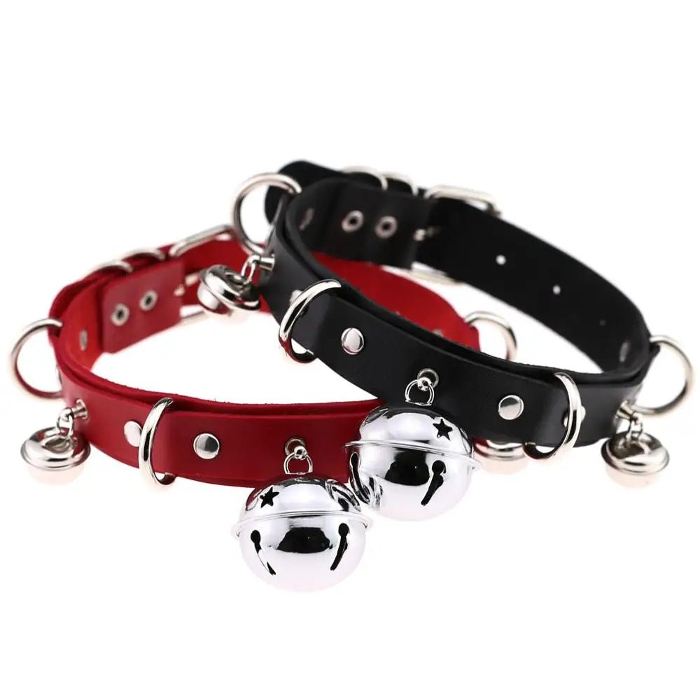 BDSM Bondage Restraints Neck Collar Punk Style With Bell
