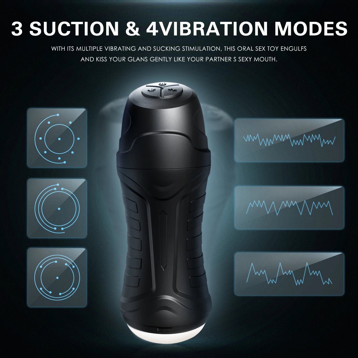 Automatic Pump Sucking Oral Cup Vibrator for Pleasure