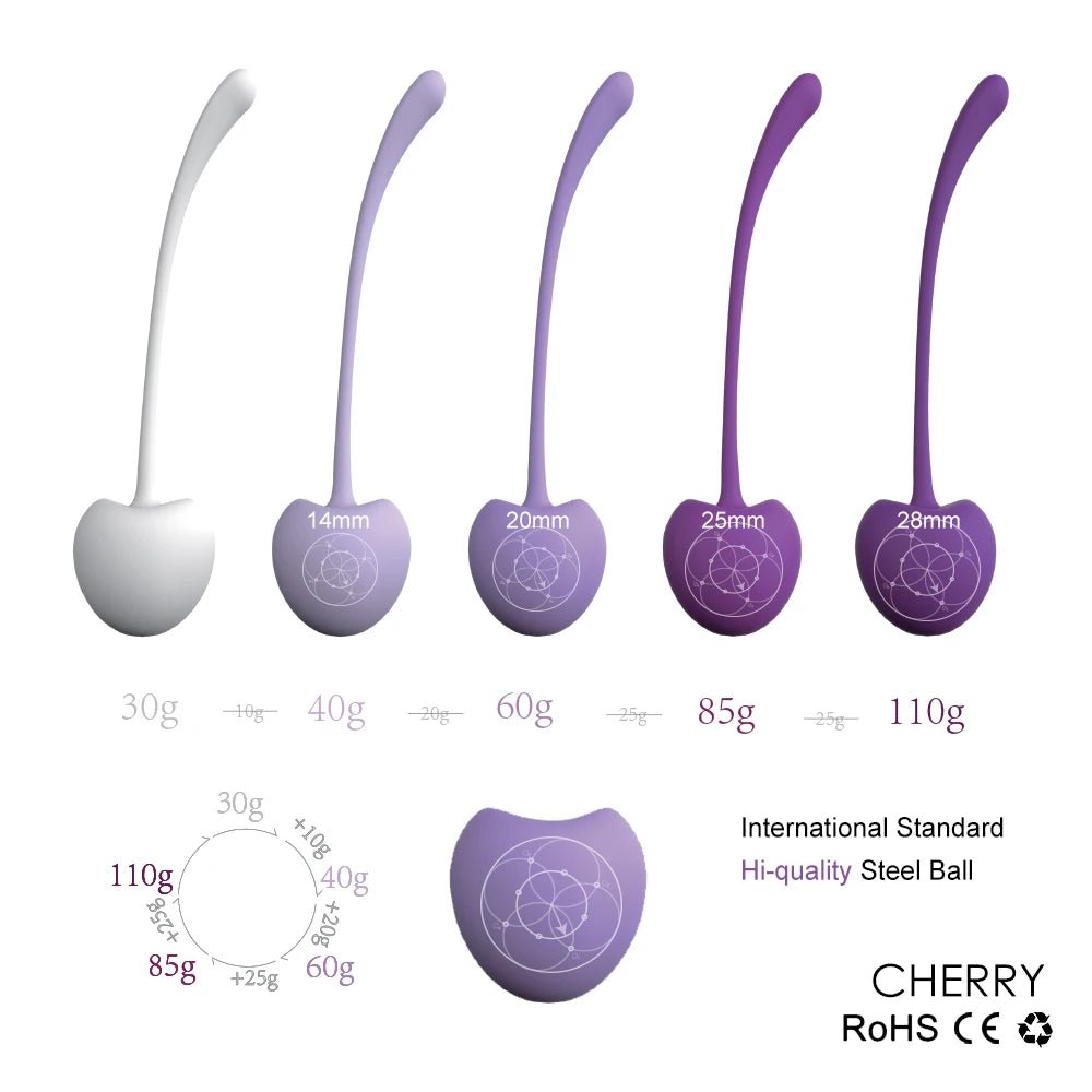 5pcs/set Smart Kegel Balls Tightening Exercise Kit Cherry