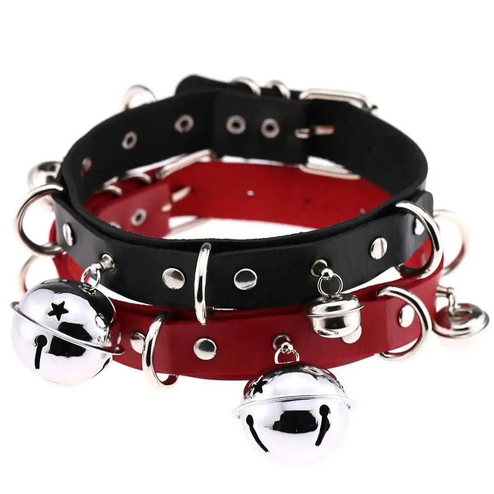 BDSM Bondage Restraints Neck Collar Punk Style With Bell