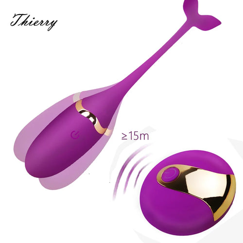 Thierry Wireless Remote Control Silicone Bullet Egg Vibrators for Pleasure