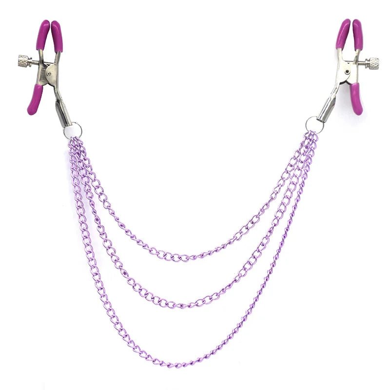 Metal Chain Nipple Clamps Clips BDSM Teasing Adult Toys