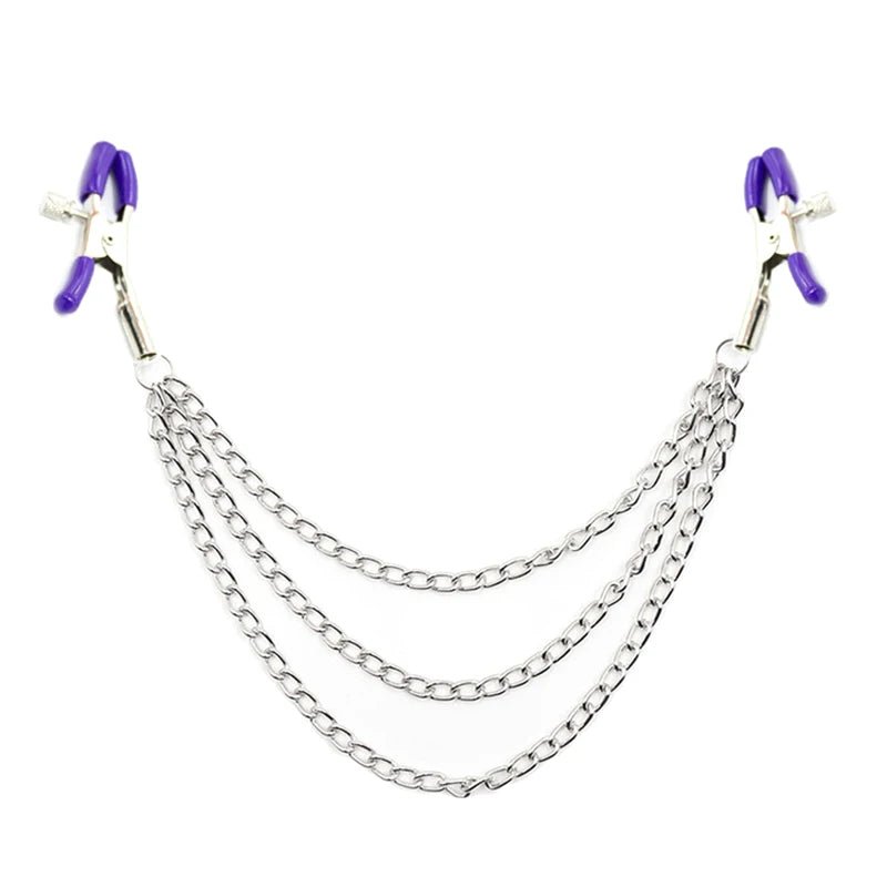 Metal Chain Nipple Clamps Clips BDSM Teasing Adult Toys