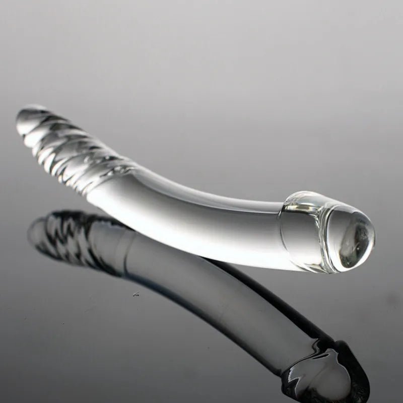 Black Wolf Pyrex Glass Artificial Fake With Crystal Butt Plug G Spot