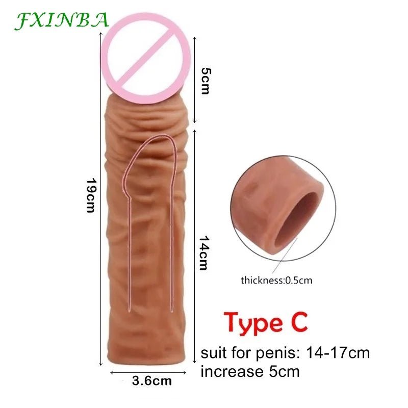 FXINBA New Realistic Extender Sleeve For Delay Enhancement