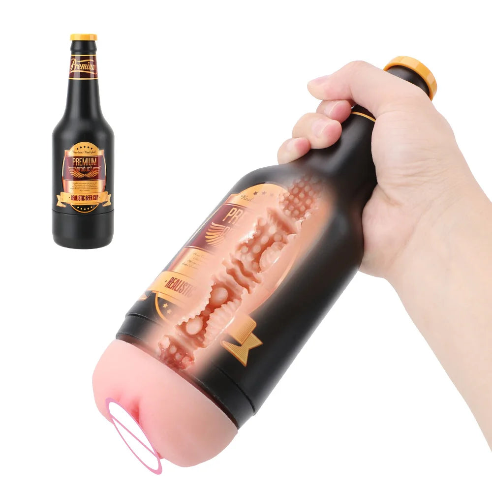 Alluring Beer Bottle Male Pleasure Device Real Delight Toy