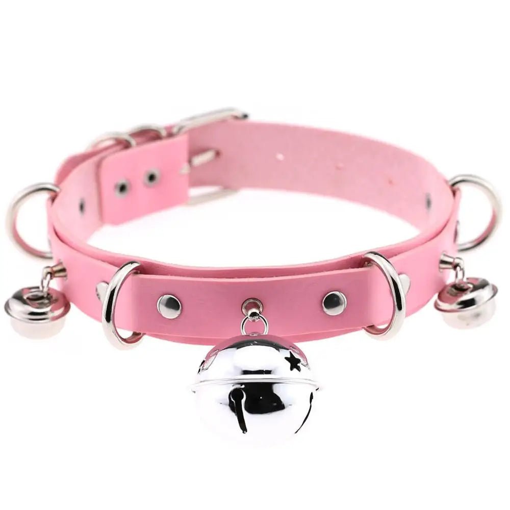 BDSM Bondage Restraints Neck Collar Punk Style With Bell