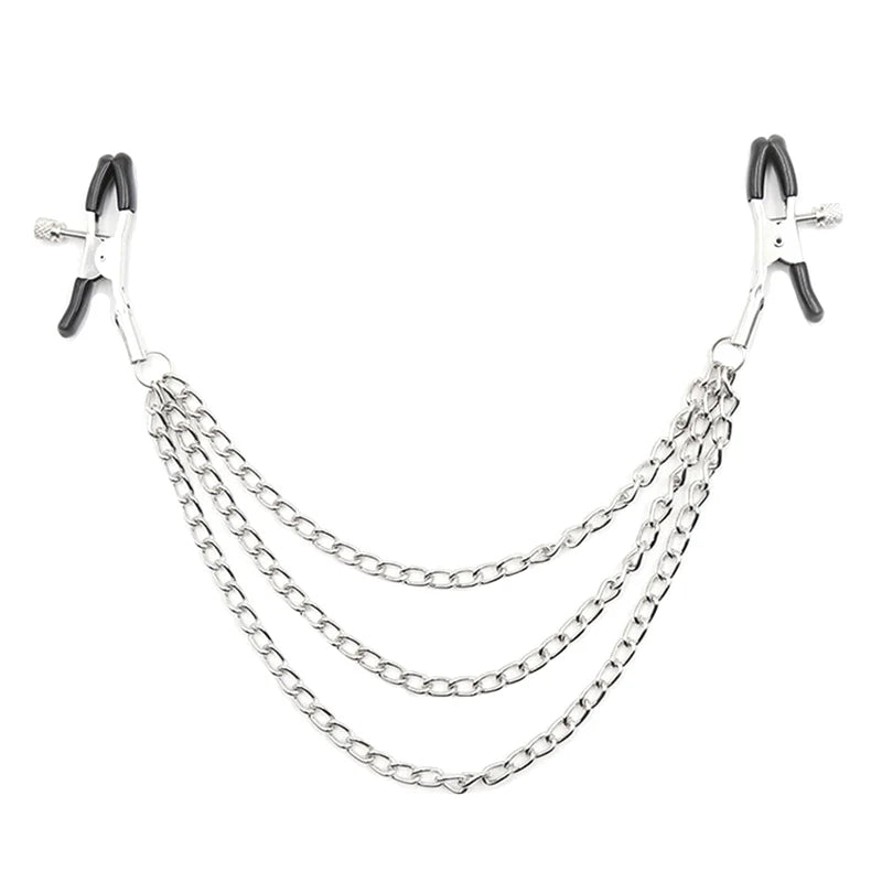Metal Chain Nipple Clamps Clips BDSM Teasing Adult Toys