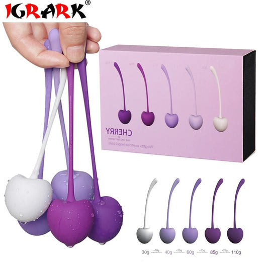 5pcs/set Smart Kegel Balls Tightening Exercise Kit Cherry