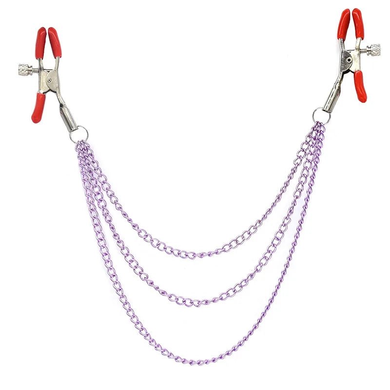 Metal Chain Nipple Clamps Clips BDSM Teasing Adult Toys