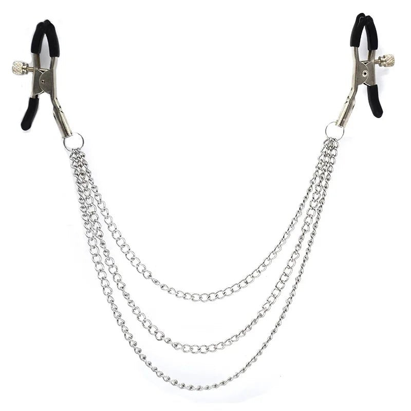 Metal Chain Nipple Clamps Clips BDSM Teasing Adult Toys