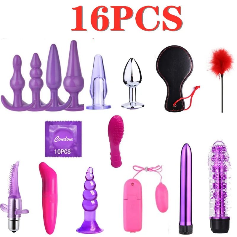 22Pcs BDSM Gear Kit Adult Handcuff Personal Toys For Couples G-Spot