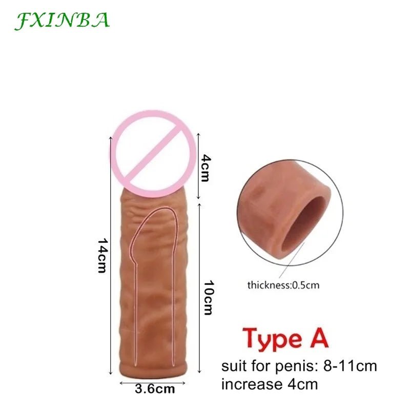 FXINBA New Realistic Extender Sleeve For Delay Enhancement