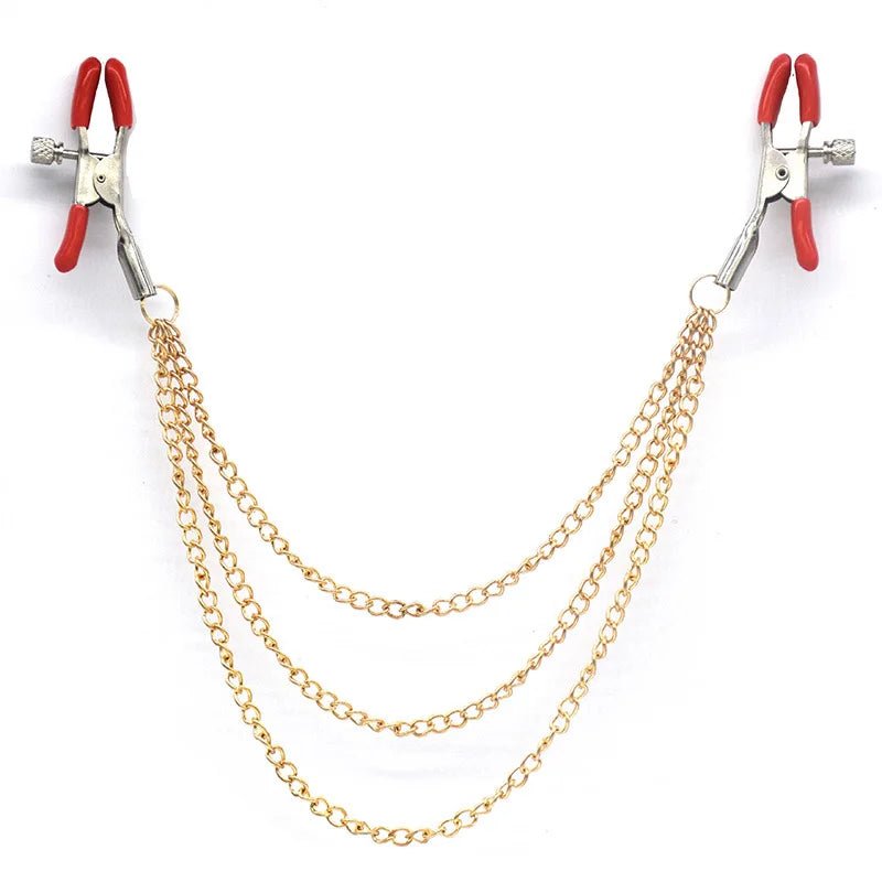Metal Chain Nipple Clamps Clips BDSM Teasing Adult Toys