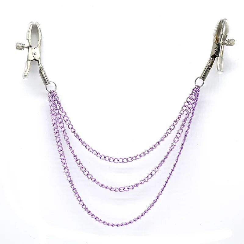 Metal Chain Nipple Clamps Clips BDSM Teasing Adult Toys