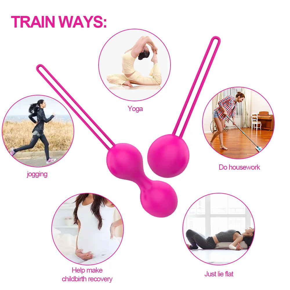 2 Pcs Silicone Kegel Ben Wa Ball Set for Pelvic Strengthening