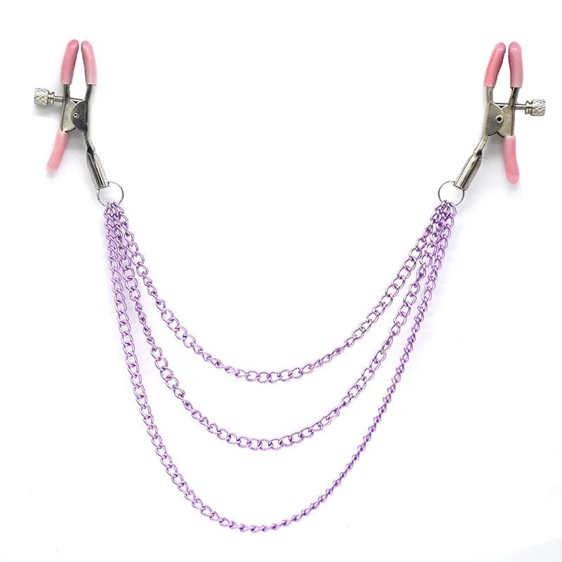 Metal Chain Nipple Clamps Clips BDSM Teasing Adult Toys