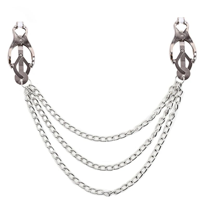Metal Chain Nipple Clamps Clips BDSM Teasing Adult Toys
