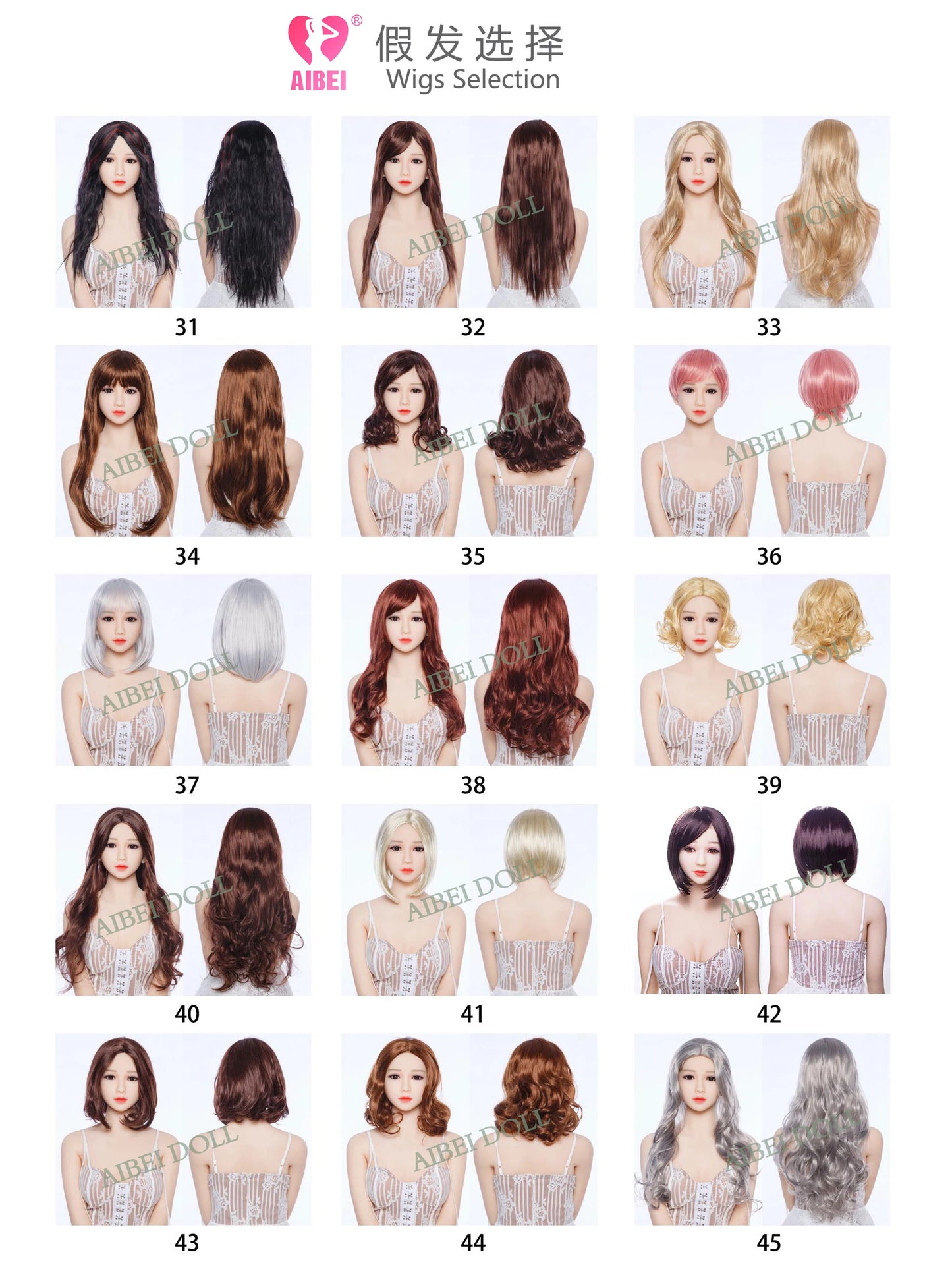 Wigs For Life Size Silicone Companions 140cm to 180cm Custom Looks