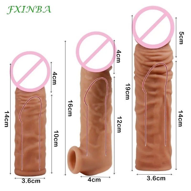 FXINBA New Realistic Extender Sleeve For Delay Enhancement