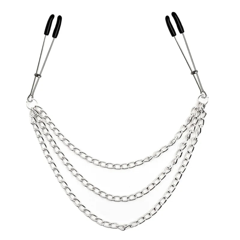 Metal Chain Nipple Clamps Clips BDSM Teasing Adult Toys