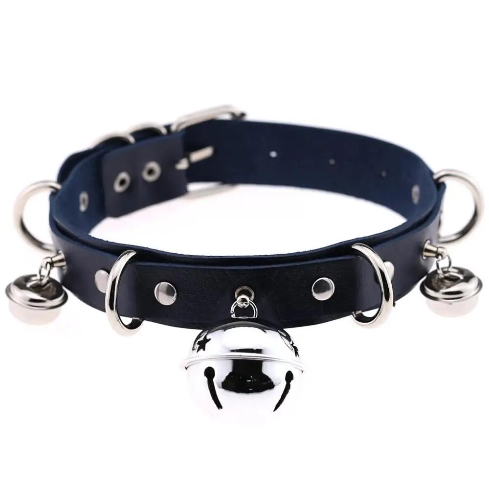 BDSM Bondage Restraints Neck Collar Punk Style With Bell