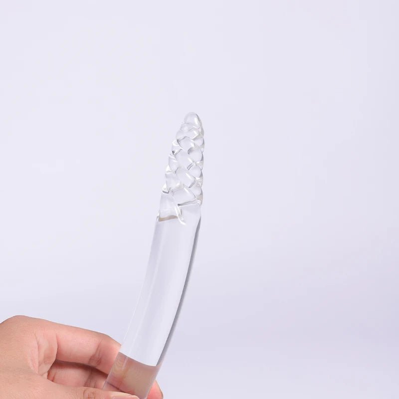 Black Wolf Pyrex Glass Artificial Fake With Crystal Butt Plug G Spot