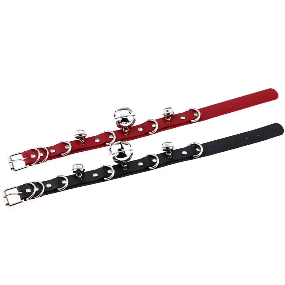 BDSM Bondage Restraints Neck Collar Punk Style With Bell