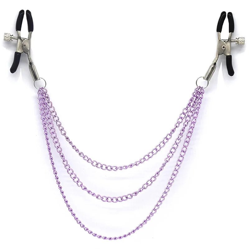 Metal Chain Nipple Clamps Clips BDSM Teasing Adult Toys