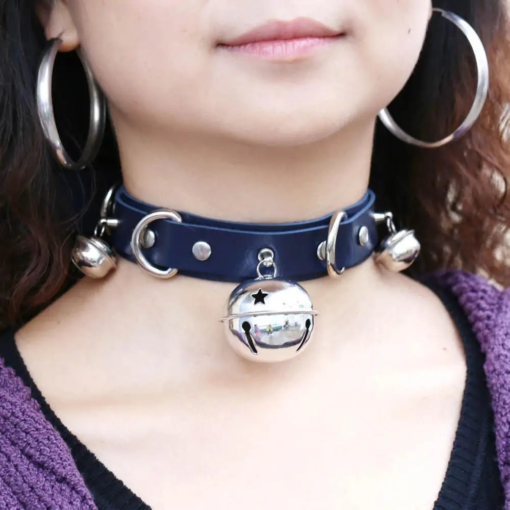 BDSM Bondage Restraints Neck Collar Punk Style With Bell