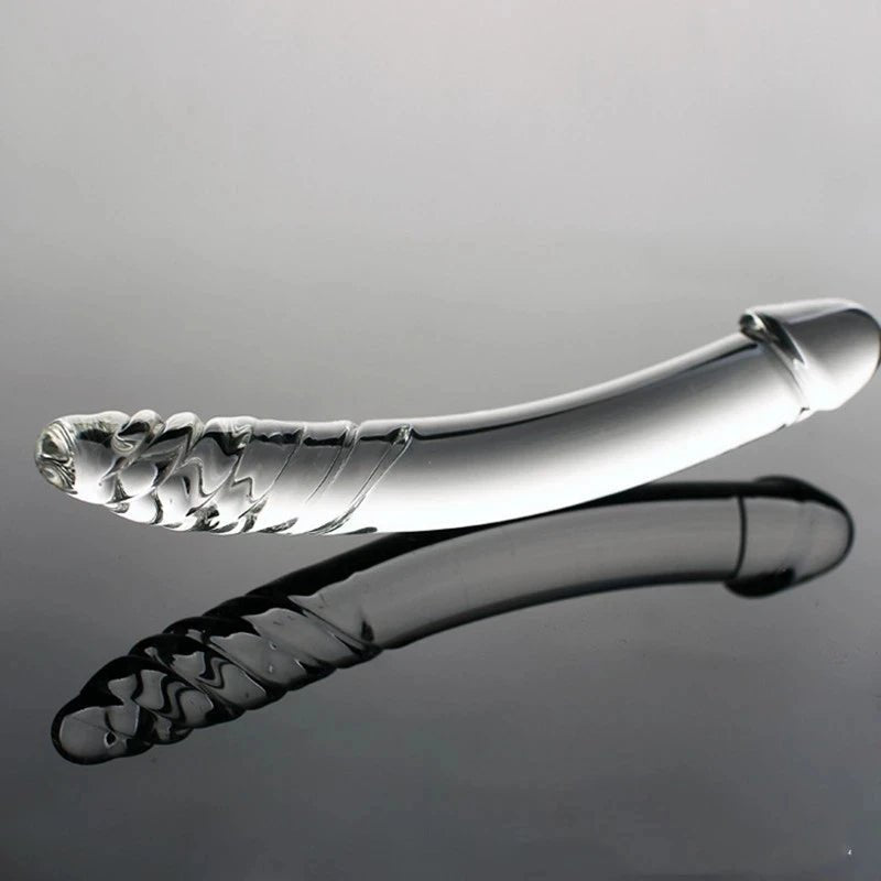 Black Wolf Pyrex Glass Artificial Fake With Crystal Butt Plug G Spot