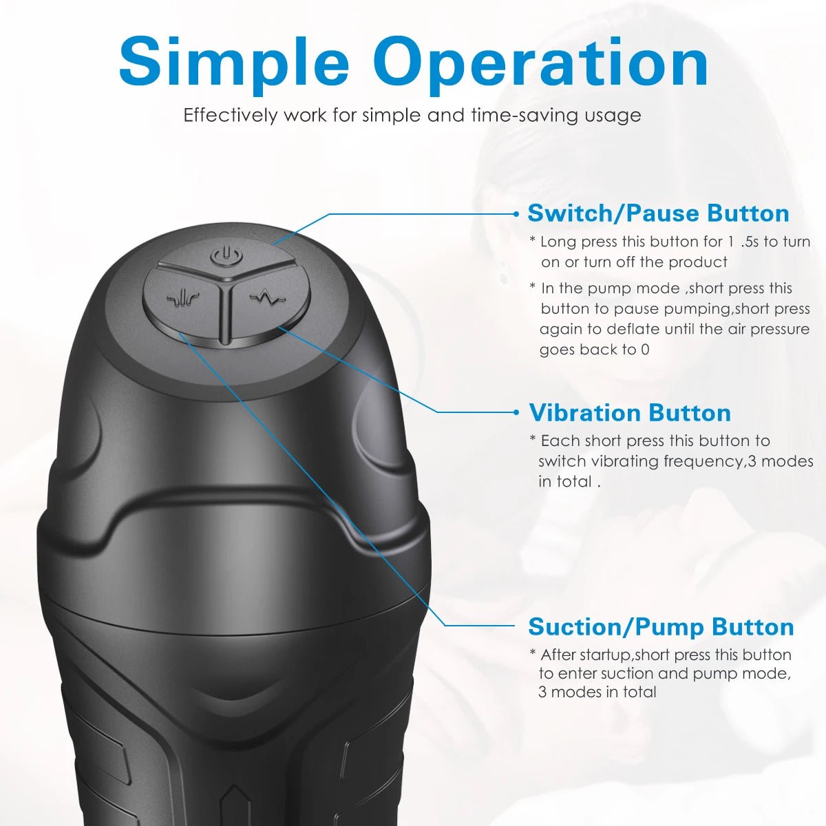 Automatic Pump Sucking Oral Cup Vibrator for Pleasure