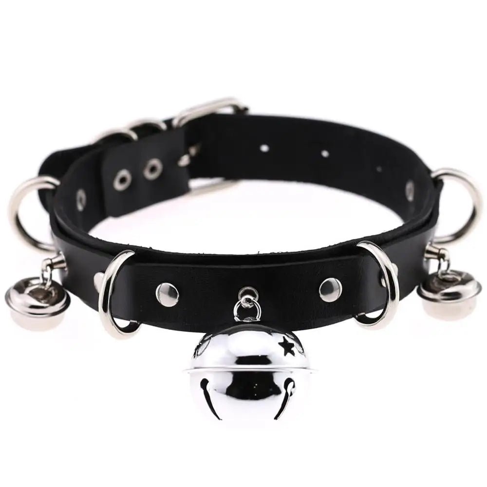 BDSM Bondage Restraints Neck Collar Punk Style With Bell
