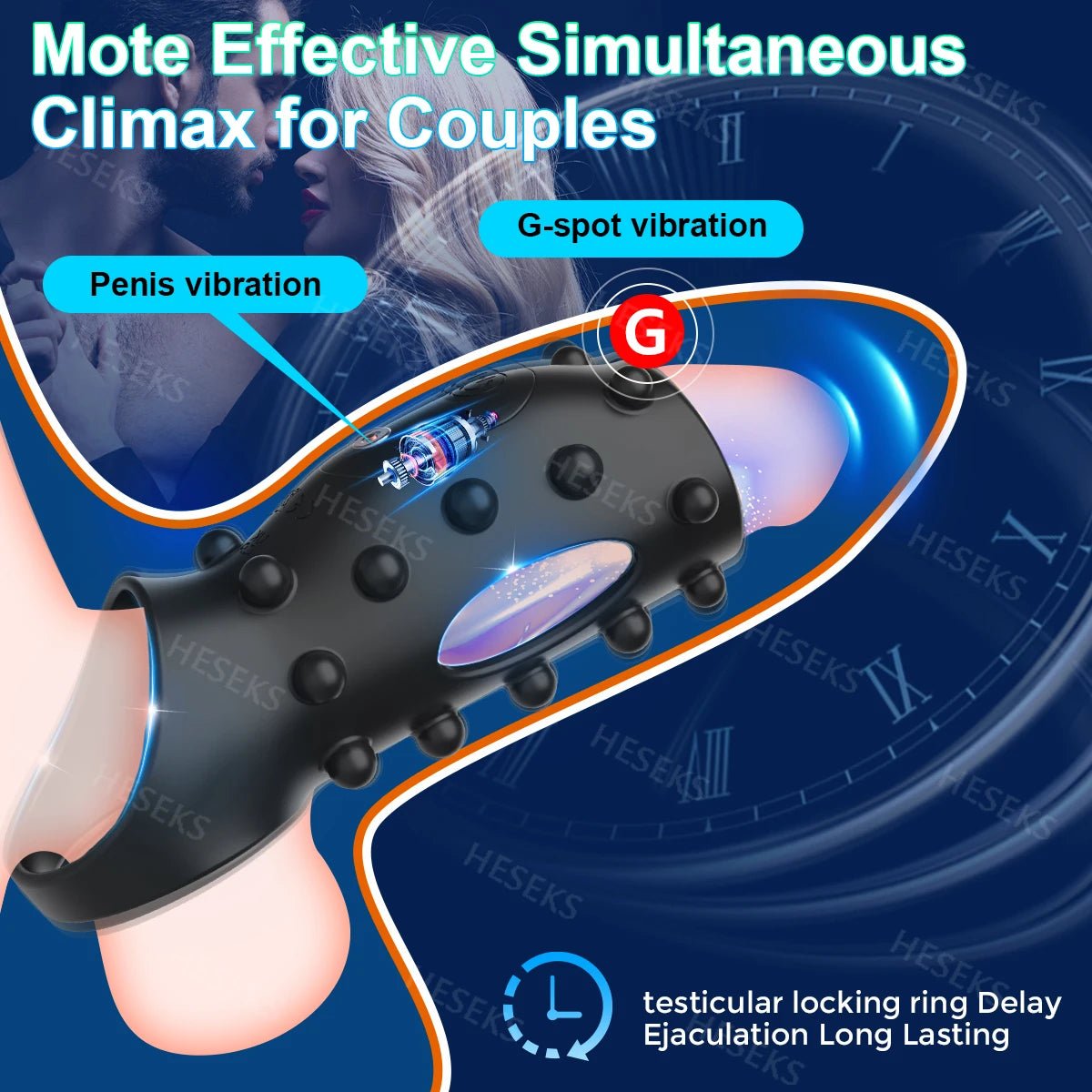 HESEKS Vibrating Sleeve Ring for Ultimate Pleasure Boost