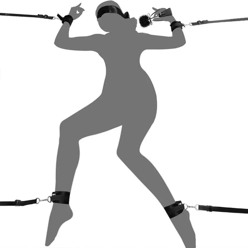Sex Bondage BDSM Kit Restraints Set with Cuffs and Tickler