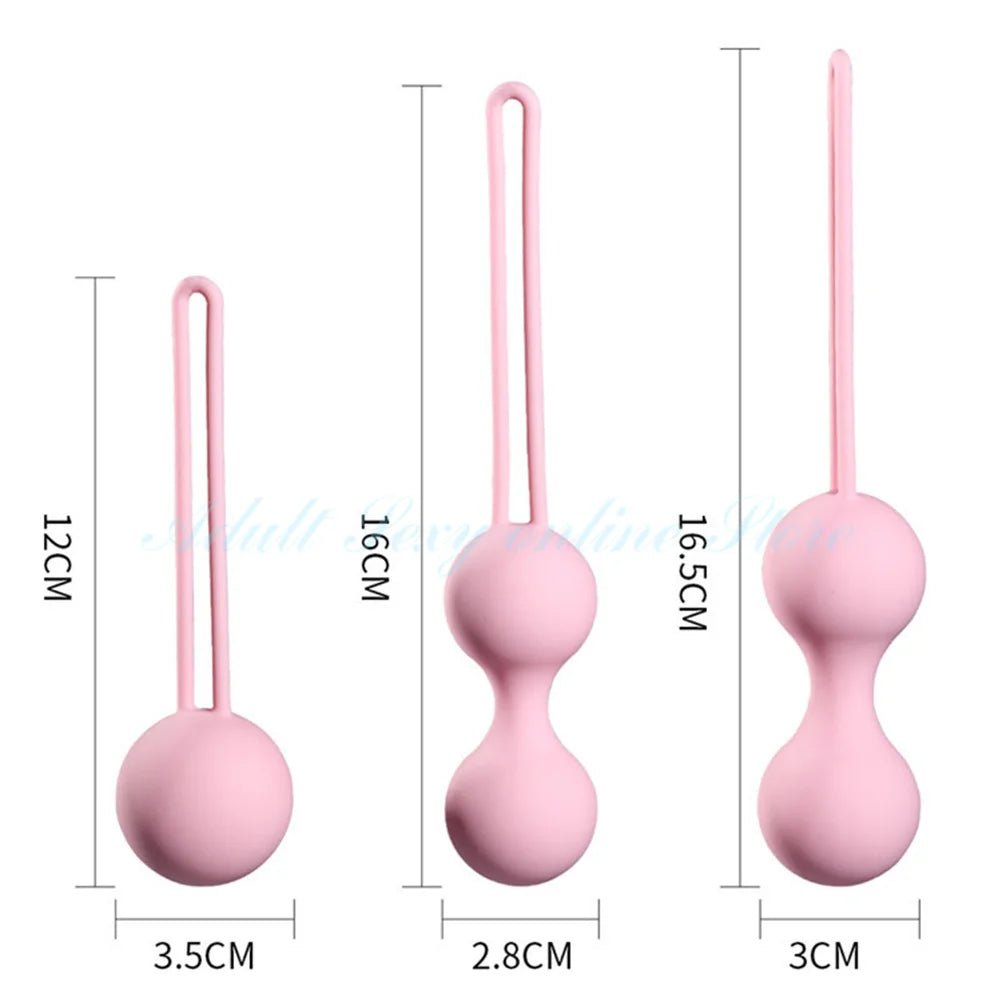 3PCS Safe Shrinking Kegel Ball Smart Ben Wa Balls Geisha Silicone