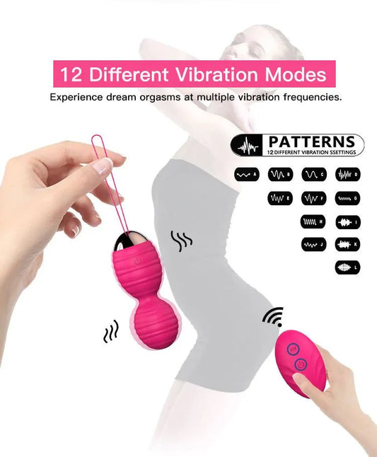 Kegel Balls 12 Speed Silicone G Spot Vibrator for Pleasure