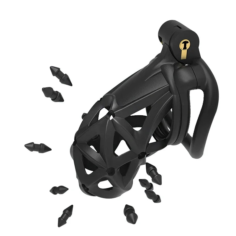 Ring Lock Bondage Slave Pink Chastity Cage Set Realistic