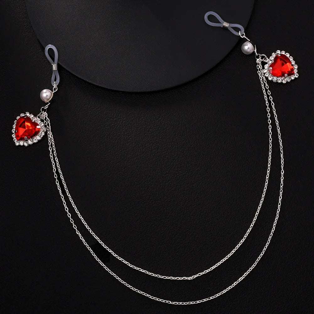 Stonefans Red Heart Nipples Chain Accessories Sexy Lingerie Rhinestone Fashion Body Chest Bra Bikini Jewelry 2025 Women Charms