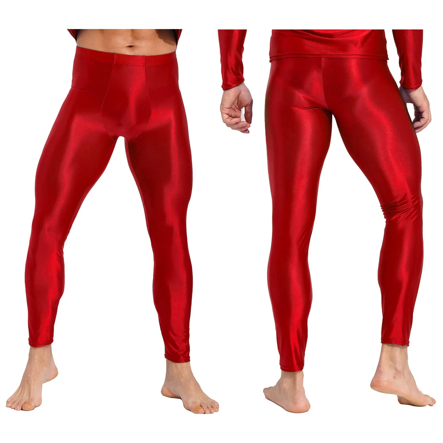 Men Stretchy Stockings Oil Shiny Sexy Fitness Leggings