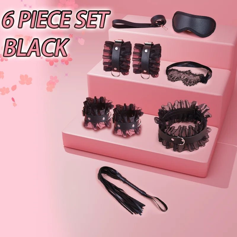 Sex Games Bondage Kits With Handcuffs Nipple Clamps Whip