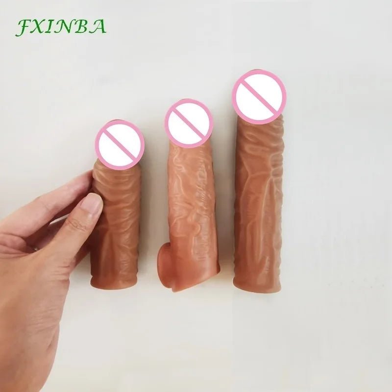 FXINBA New Realistic Extender Sleeve For Delay Enhancement