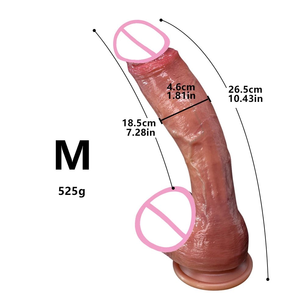 Super Long Skin Medical Silicone Realistic Toy for Pleasure