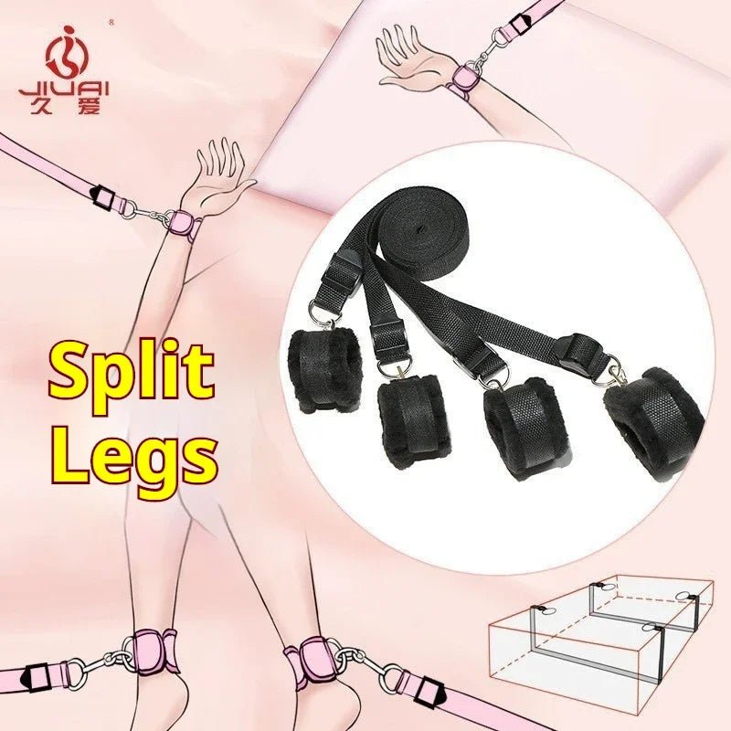 BDSM Bondage Set Soft Cuffs Ankle Restraints Sex Toys
