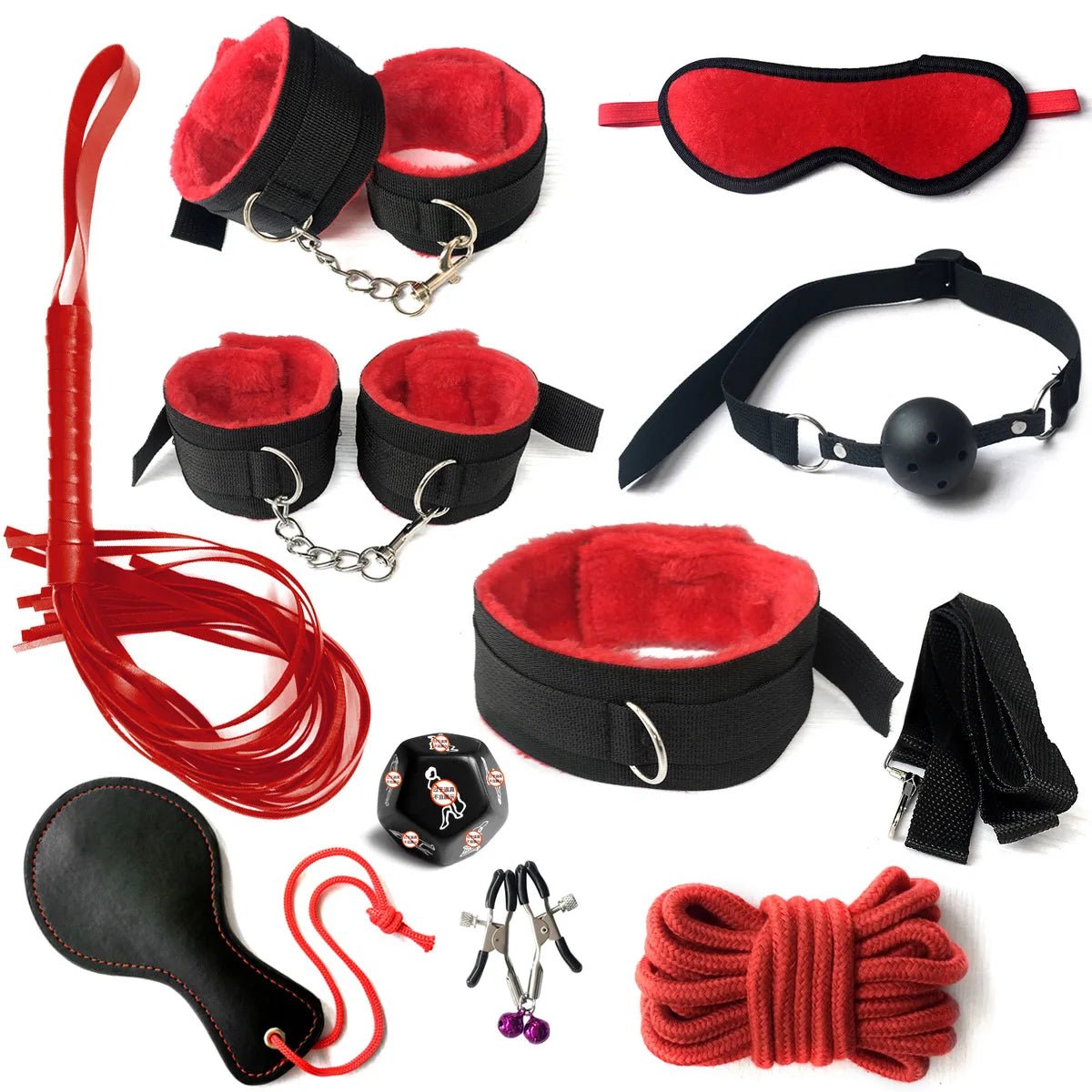 Bdsm Set Kit Toy Handcuffs for Couple Adults Plug Whip Ring Dominance