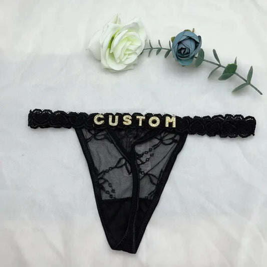 Customized Panties Sexy Lace Underwear Thong Jewelry Women